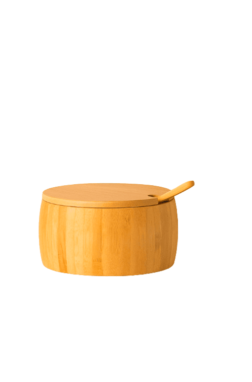 Porta Tempero e Farinheiro em Bambu com Colher
