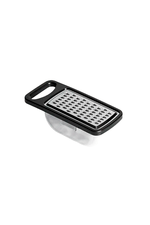 Mini Ralador com Dispenser Pratic Chef em Aco Inox Preto