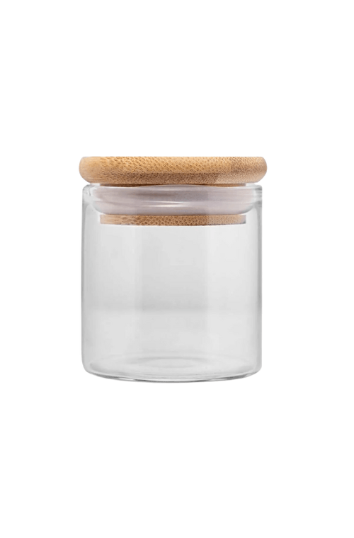 Pote em Vidro com Tampa em Bambu 60ML