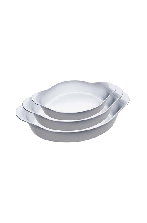 Conjunto de Assadeira Opaline em Vidro 3 Peças