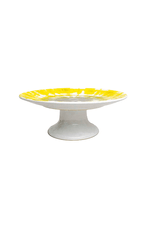 Prato-para-Bolo-Tie-Dye-em-Ceramica-Medio-Amarelo