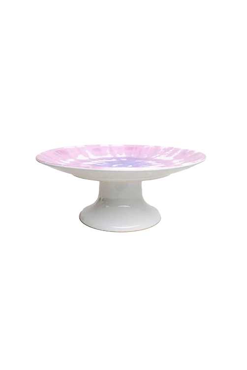 Prato-para-Bolo-Tie-Dye-em-Ceramica-Medio-Roxo
