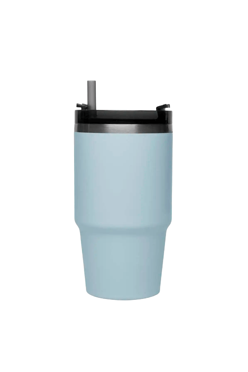 Copo Termico com Parede Dupla em Aco Inox com Canudo 590ml