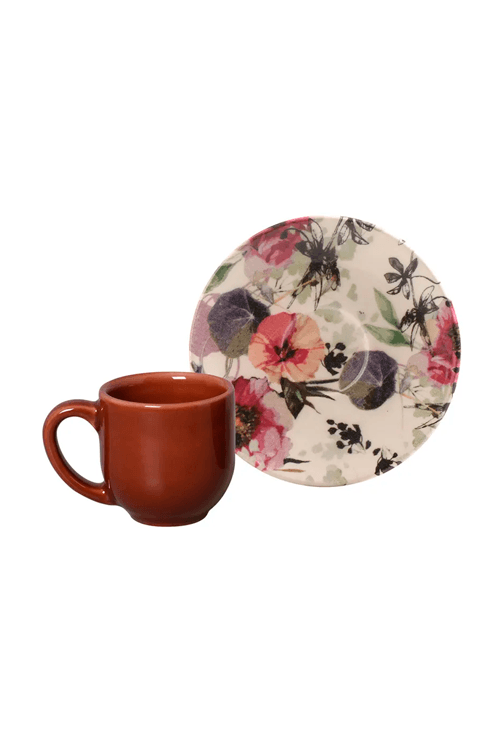 Xicara de Cafe Coup Angie com Pires em Ceramica