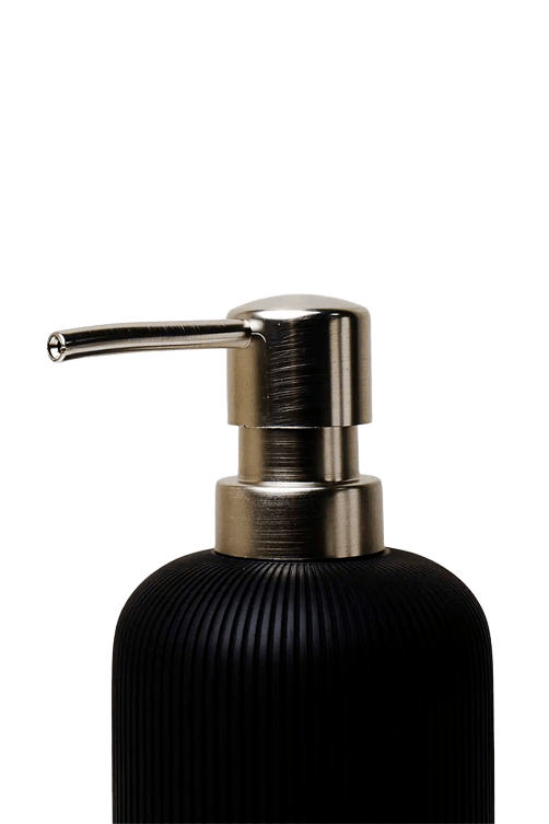 Porta Sabonete Liquido em Poliresina 260ml Preto1