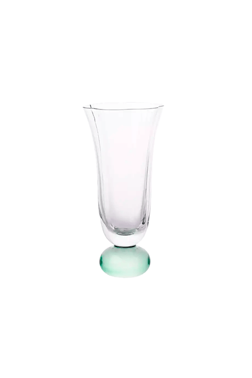 Taça de Champanhe com Base Esfera Verde 180 ml
