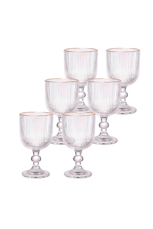 Conjunto de 6 Taças Cameratta Fio de Ouro 365ml