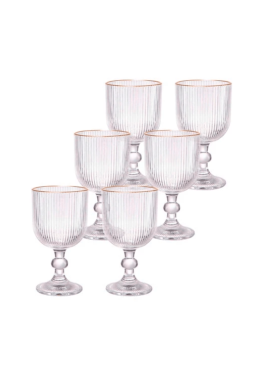 Conjunto de 6 Tacas Cameratta Fio de Ouro 365ml,