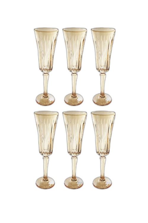 Conjunto de 6 Taças Egeu com Filete Dourado em Vidro 180ml