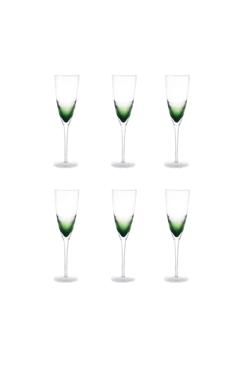 Conjunto de 6 Tacas com Detalhes Verde 250ml