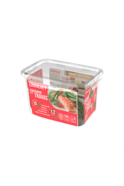 Pote com Tampa e Trava Plástico Prime BPA Free 1,2L