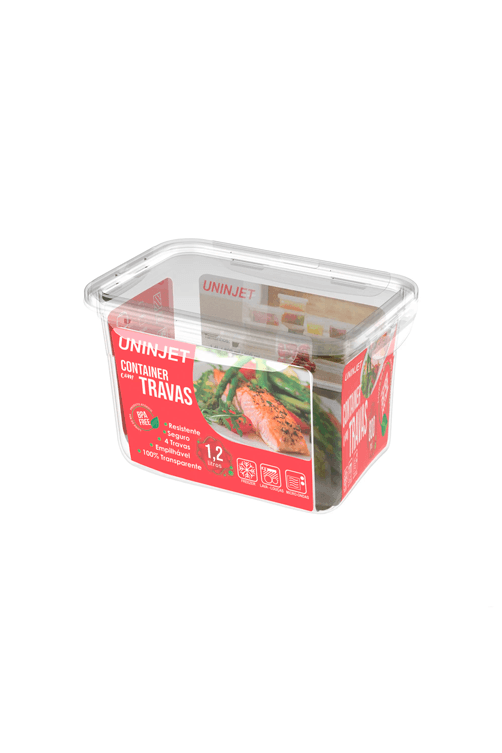 Pote com Tampa e Trava Plastico Prime BPA Free 1,2L