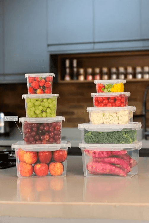 Pote com Tampa e Trava Plastico Prime BPA Free 2,2L1