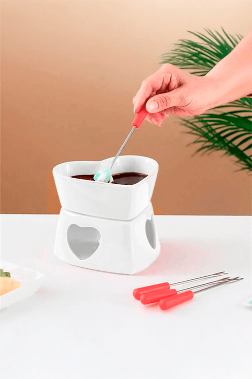 fondue heart branco