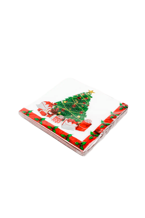 Guardanapo Natalino Arvore e Presentes de Papel 20 folhas