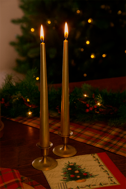 Conjunto de 2 Velas Natalina em Parafina