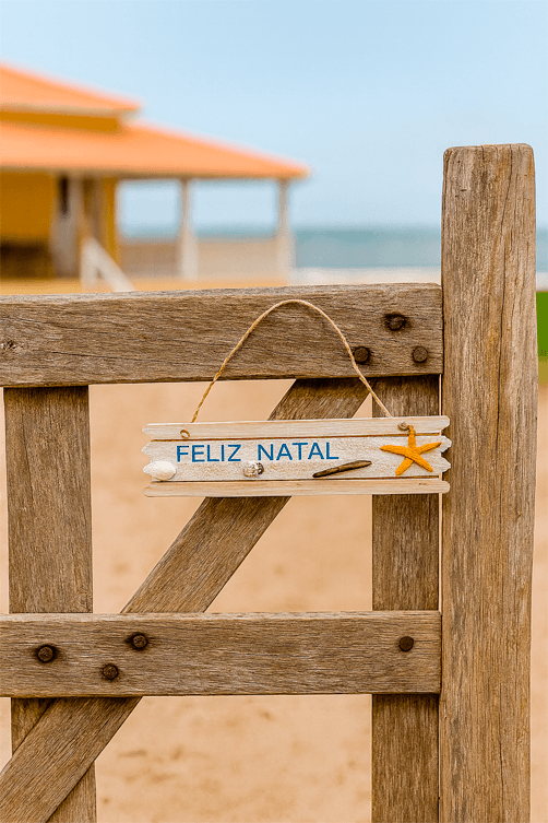 Placa Natalina Praia em Madeira