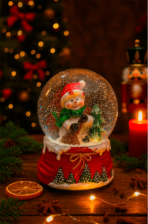 Globo de Àgua com Boneco de Neve Com Som Médio