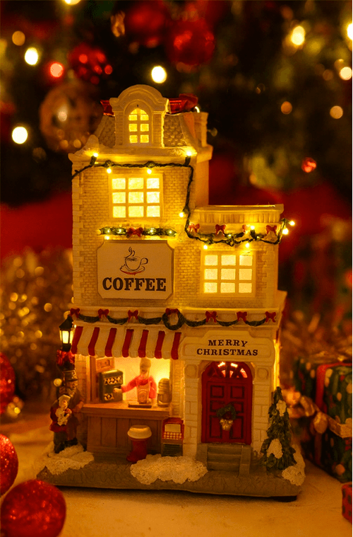 Casa de Coffee Natalina Decorativa Musical com Luz
