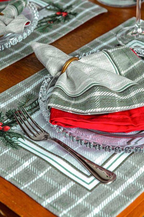 Jogo Americano Natalino em Poliéster 2 Peças