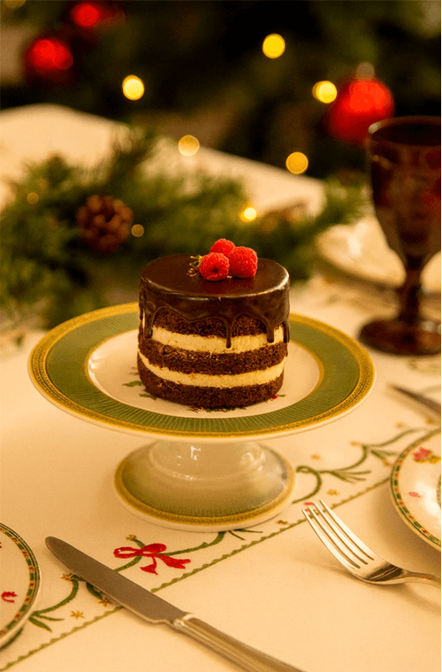 Boleira Pequena com Pé Natalina Verde