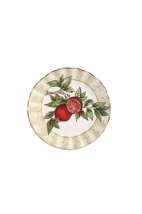 Prato de Sobremesa Encanto Dourado de Porcelana