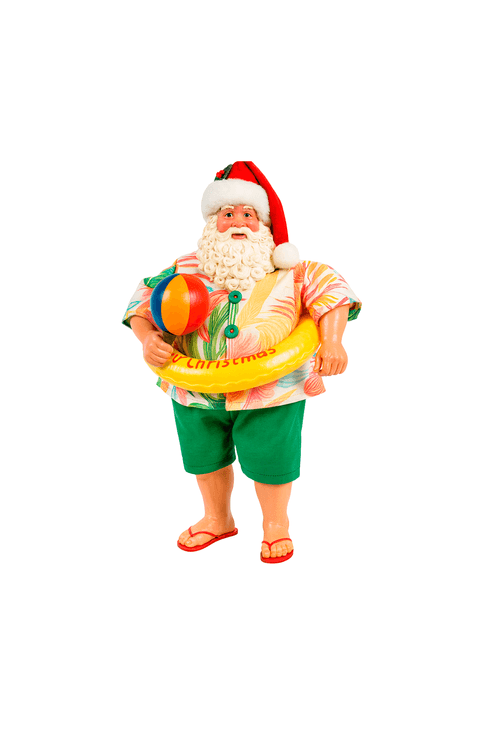 Papai Noel Praiano com Boia e Bola Decorativo