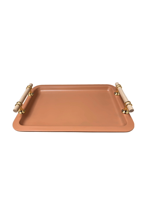 Bandeja Decorativa Média com Alça Light Terracota