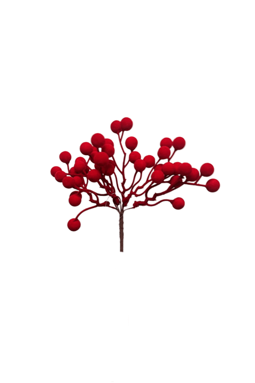 Galho Curto de Azevinho Natalino Vermelho