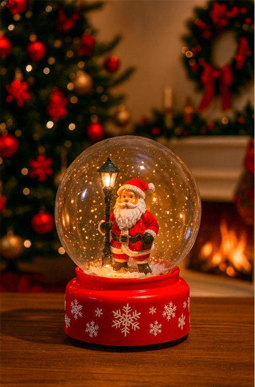 Globo Natalino Decorativo com Papai Noel com Som e Movimento