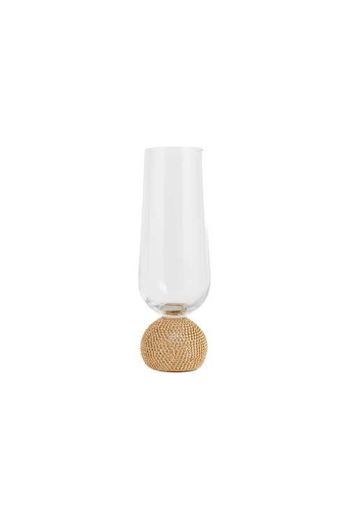Taça Champanhe com Strass Dourado 280ml