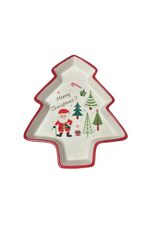 Prato Natalino Merry Christmas em Cerâmica