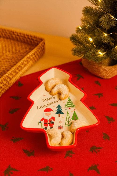 Prato Natalino Merry Christmas em Cerâmica