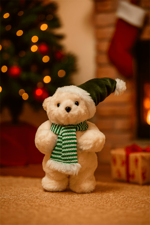 Urso Polar Natalino Decorativo Verde