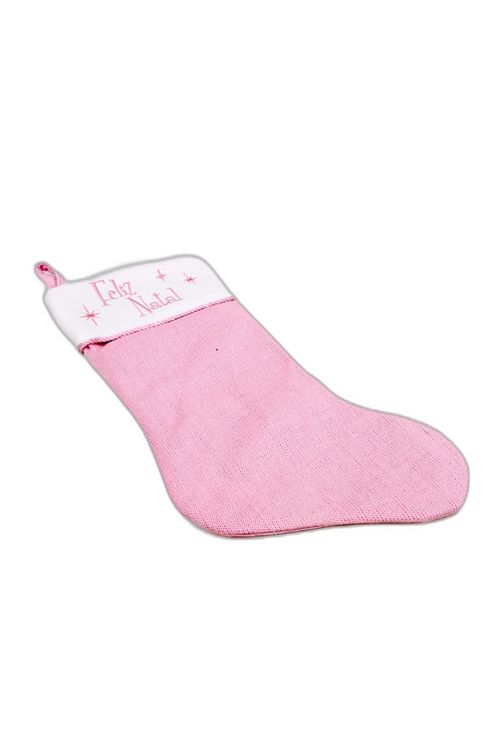 Enfeite Natalina Bota Feliz Natal Rosa