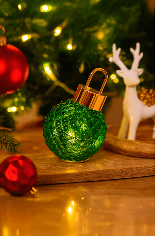 Enfeite de Bola Decorativa com Led Verde