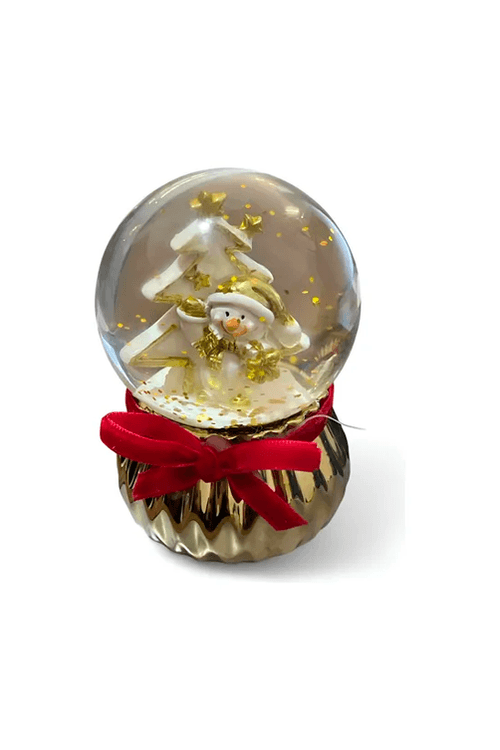 Globo Natalino Boneco de Neve Dourado