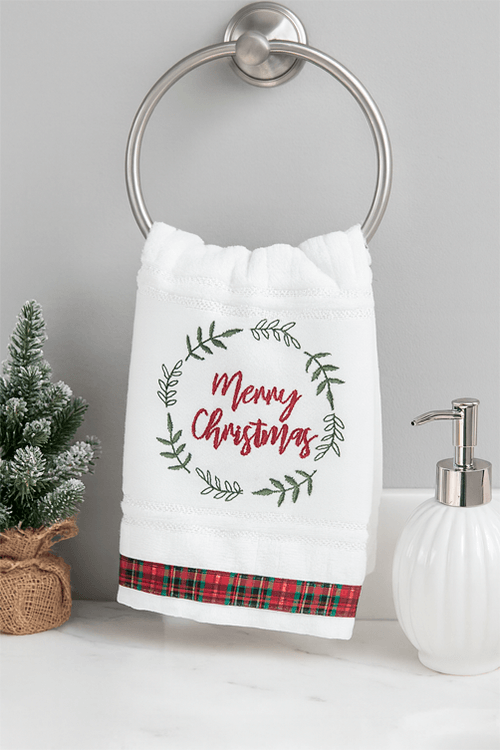 Toalha de Lavabo Natalino Merry Cristmas
