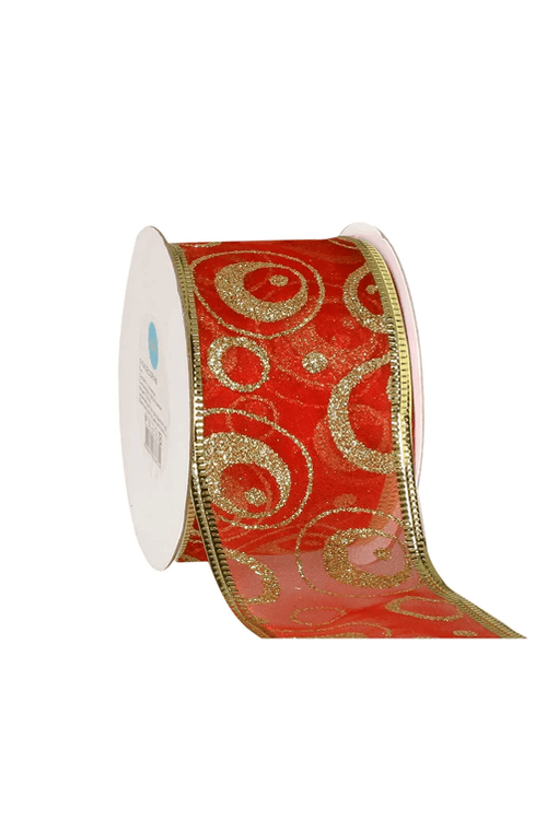 Fita Natalina Vermelha com Bolas Douradas 9 Metros