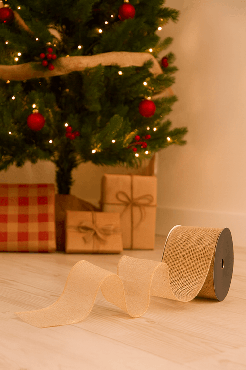 Fita Natalina Champanhe com Costura 14 Metros