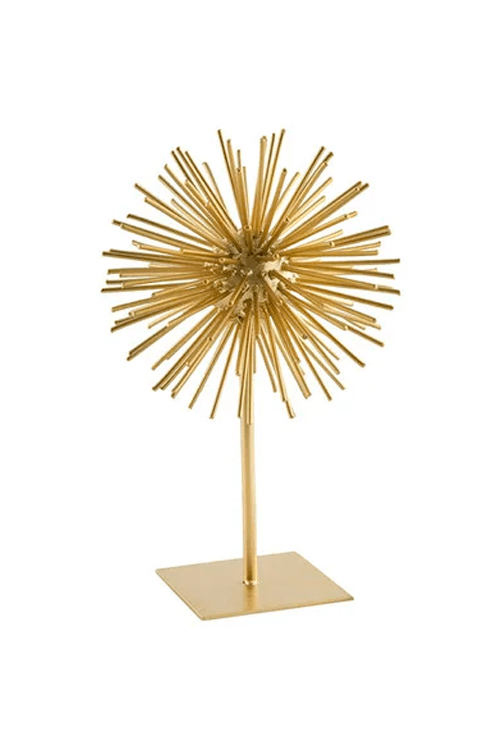 Escultura de Ouriço Grande com Pé Dourado