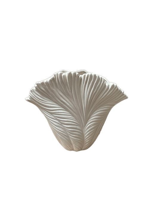 Vaso Decorativo de Cerâmica em Formato de Concha Fosco