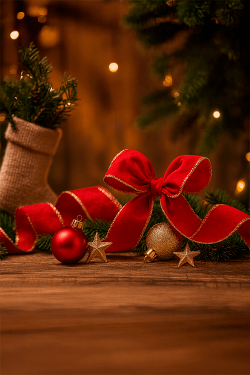 Fita Natalina Decorativa Aramada Veludo Vermelho 9M