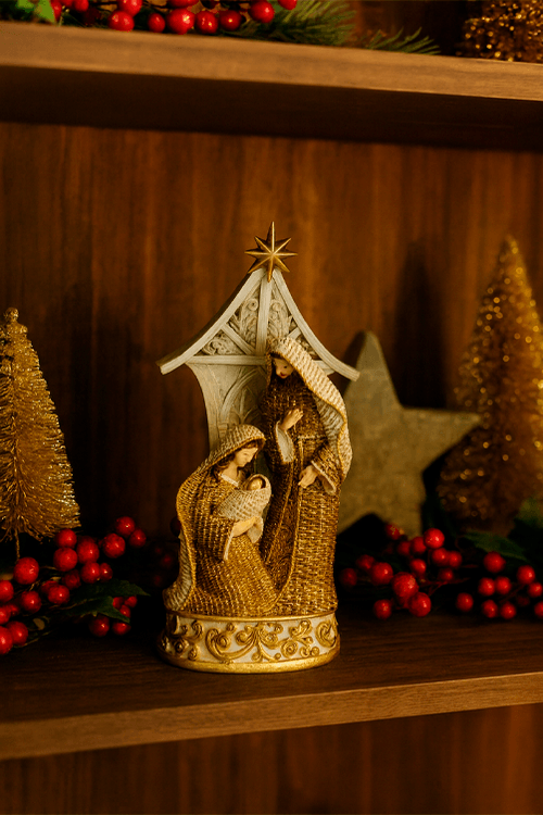 Presépio Sagrada Família Dourada