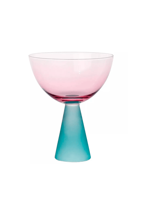 Taça de Sobremesa Rosa com Base Cônica Azul 240ml