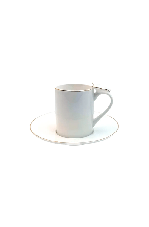 Conjunto de Xícaras de Chá com Pires em Porcelana Ramoudie 8 Peças 180ml