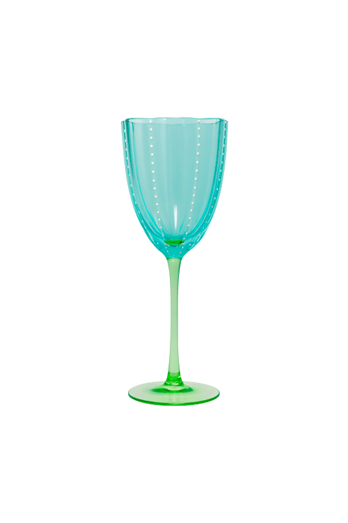 Taça de Vinho Meg Azul com Base Verde 350ml