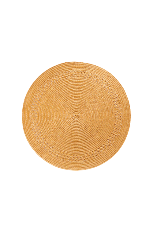 Jogo Americano Redondo em Poliester Mostarda