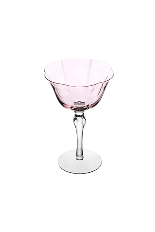 Taça de Vidro Rosa e Cinza 180ml