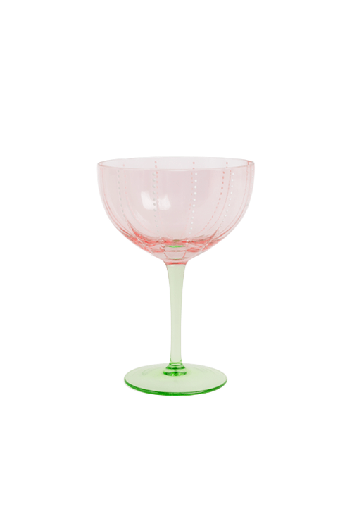 Taça para Sobremesa Meg Rosa com Base Verde 250ml